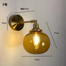 GobekUsa Clear Glass LED Wall Sconce | Modern Copper Bathroom Mirror Stair Light