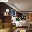 GobekUsa Modern Brass Sconce Light: 1 Head Bedroom Wall Fixture with Clear Glass Shade
