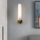 GobekUsa Modern Brass Sconce Light Fixture with Opal Glass Shade - Bedroom Wall Lamp