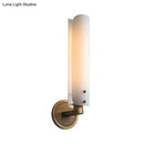 GobekUsa Modern Brass Sconce Light Fixture with Opal Glass Shade - Bedroom Wall Lamp