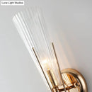 GobekUsa Modern Black/Brass Torch Sconce with Clear Crystal Accent - Elegant 1-Light Wall Lamp