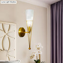 GobekUsa Modern Black/Brass Torch Sconce with Clear Crystal Accent - Elegant 1-Light Wall Lamp