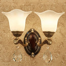 GobekUsa Modern Brass Sconce Light with Crystal Drop - Wall Mounted Indoor Lamp (1/2 Lights)
