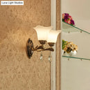 GobekUsa Modern Brass Sconce Light with Crystal Drop - Wall Mounted Indoor Lamp (1/2 Lights)