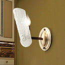 GobekUsa Modern Gold Curved Wall Mount Sconce with Clear Water Glass - 1/2 Lights for Living Room