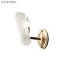 GobekUsa Modern Gold Curved Wall Mount Sconce with Clear Water Glass - 1/2 Lights for Living Room