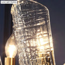 GobekUsa Modern Gold Curved Wall Mount Sconce with Clear Water Glass - 1/2 Lights for Living Room