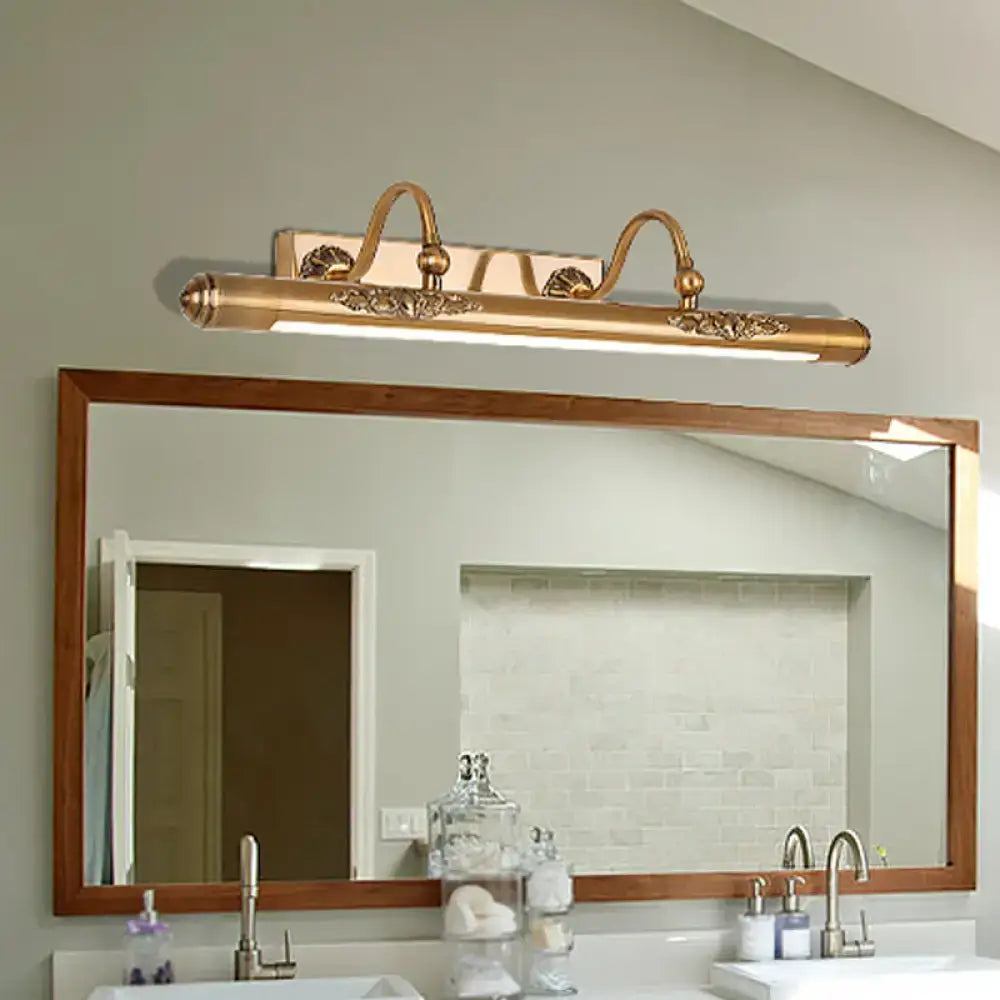 GobekUsa Modern Brass Wall Mounted Lamp with LED Vanity Lighting and 2 Arms