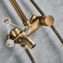 GobekUsa Brass Shower Set with 8" Rainfall Head, Wall Mounted Bathtub Faucet