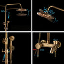 GobekUsa Brass Shower Set with 8" Rainfall Head, Wall Mounted Bathtub Faucet