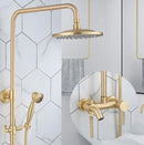 GobekUsa Brass Shower Set with 8" Rainfall Head, Wall Mounted Bathtub Faucet