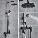 GobekUsa Brass Shower Set with 8" Rainfall Head, Wall Mounted Bathtub Faucet