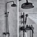 GobekUsa Brass Shower Set with 8" Rainfall Head, Wall Mounted Bathtub Faucet