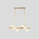 GobekUsa Gold Simplicity Globe Pendant Lamp: Frosted Glass Dining Room Island Lighting
