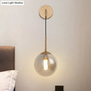 GobekUsa Sleek Silver Glass Ball Wall Hanging Lamp with Brass Mount - Perfect Bedroom Lighting Solution