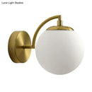 GobekUsa Simple Style Glass Wall Mounted Light with Brass Finish - Spherical Stairway Wall Lighting Fixture (1 Bulb)