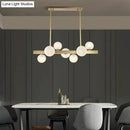 GobekUsa Modern Brass LED Glass Island Pendant Light Fixture - Spherical Design for Ceiling