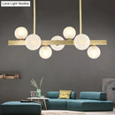 GobekUsa Modern Brass LED Glass Island Pendant Light Fixture - Spherical Design for Ceiling