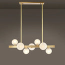 GobekUsa Modern Brass LED Glass Island Pendant Light Fixture - Spherical Design for Ceiling