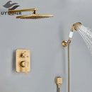 GobekUsa Brass 8" Rainfall Shower Faucet Set Wall Mounted Mixer System for Bath
