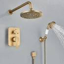 GobekUsa Brass 8" Rainfall Shower Faucet Set Wall Mounted Mixer System for Bath
