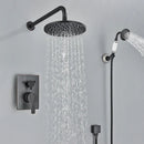 GobekUsa Brass 8" Rainfall Shower Faucet Set Wall Mounted Mixer System for Bath