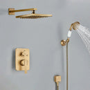 GobekUsa Brass 8" Rainfall Shower Faucet Set Wall Mounted Mixer System for Bath