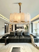 GobekUsa Brass Stone Pendant Light Dimmable E14 Bulb for Dining Room