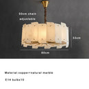 GobekUsa Brass Stone Pendant Light Dimmable E14 Bulb for Dining Room