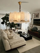 GobekUsa Brass Stone Pendant Light Dimmable E14 Bulb for Dining Room