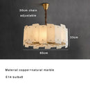 GobekUsa Brass Stone Pendant Light Dimmable E14 Bulb for Dining Room