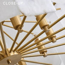 GobekUsa Brass Stone Pendant Light Dimmable E14 Bulb for Dining Room