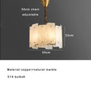 GobekUsa Brass Stone Pendant Light Dimmable E14 Bulb for Dining Room