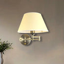 GobekUsa Modern Swing Arm Paper Wall Mount Lamp with Shade - 1 Light White/Beige Sconce for Living Room