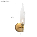 GobekUsa Modern Brass Torch Sconce: LED Wall Mount Lamp with Clear Glass - Bedside Lighting