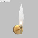 GobekUsa Modern Brass Torch Sconce: LED Wall Mount Lamp with Clear Glass - Bedside Lighting