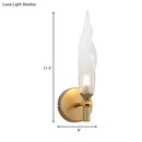 GobekUsa Modern Brass Torch Sconce: LED Wall Mount Lamp with Clear Glass - Bedside Lighting