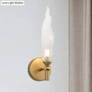 GobekUsa Modern Brass Torch Sconce: LED Wall Mount Lamp with Clear Glass - Bedside Lighting