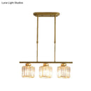 GobekUsa Crystal Shaded Ceiling Pendant Light for Modern Dining Room in Brass