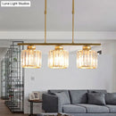 GobekUsa Crystal Shaded Ceiling Pendant Light for Modern Dining Room in Brass