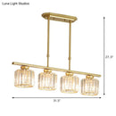 GobekUsa Crystal Shaded Ceiling Pendant Light for Modern Dining Room in Brass