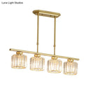 GobekUsa Crystal Shaded Ceiling Pendant Light for Modern Dining Room in Brass