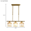 GobekUsa Crystal Shaded Ceiling Pendant Light for Modern Dining Room in Brass