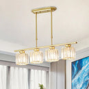 GobekUsa Crystal Shaded Ceiling Pendant Light for Modern Dining Room in Brass
