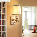 GobekUsa Modern Brass/Black Wall Mount Light with Cone Shade - Contemporary Fabric Sconce