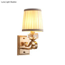 GobekUsa Modern Brass/Black Wall Mount Light with Cone Shade - Contemporary Fabric Sconce