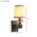 GobekUsa Modern Brass/Black Wall Mount Light with Cone Shade - Contemporary Fabric Sconce