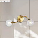 GobekUsa Modern Brass Wall Lamp Sconce with Clear/Tan Glass - Ball Stairway 2-Light LED