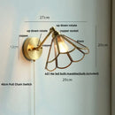GobekUsa Clear Glass LED Wall Lights Pull Chain Switch Modern Bedside Lamp
