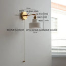 GobekUsa Clear Glass LED Wall Lights Pull Chain Switch Modern Bedside Lamp